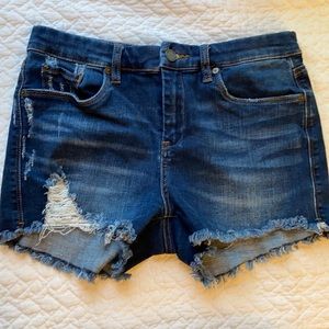 Ripped jean shorts